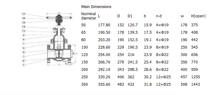 铸铁明杆硬密封闸阀,美标125LB